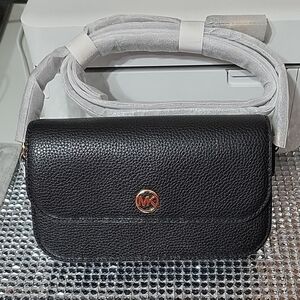 Michael Kors Black Pebbled Leather Crossbody Bag